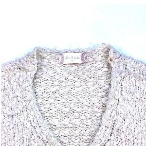 Altar'd State Cream V Neck Sweater, Textured Knit, Sz M/L